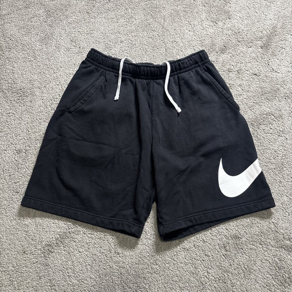 Nike Sportswear Swoosh Fleece Shorts Black Mens Size Medium BV2721-010